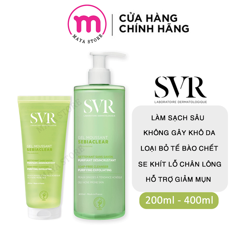 Sữa rửa mặt svr sebiaclear gel moussant 200ml - 400ml