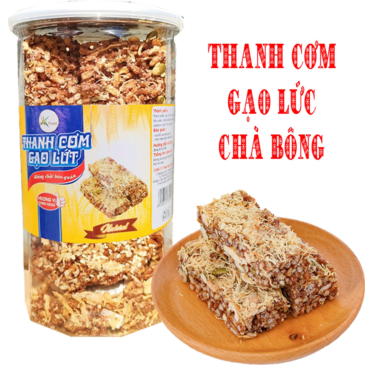 Combo 2 hủ hoặc 1 hủ hoặc 100g thanh gạo lứt chà bông hủ 250g - ăn vặt - quà tết