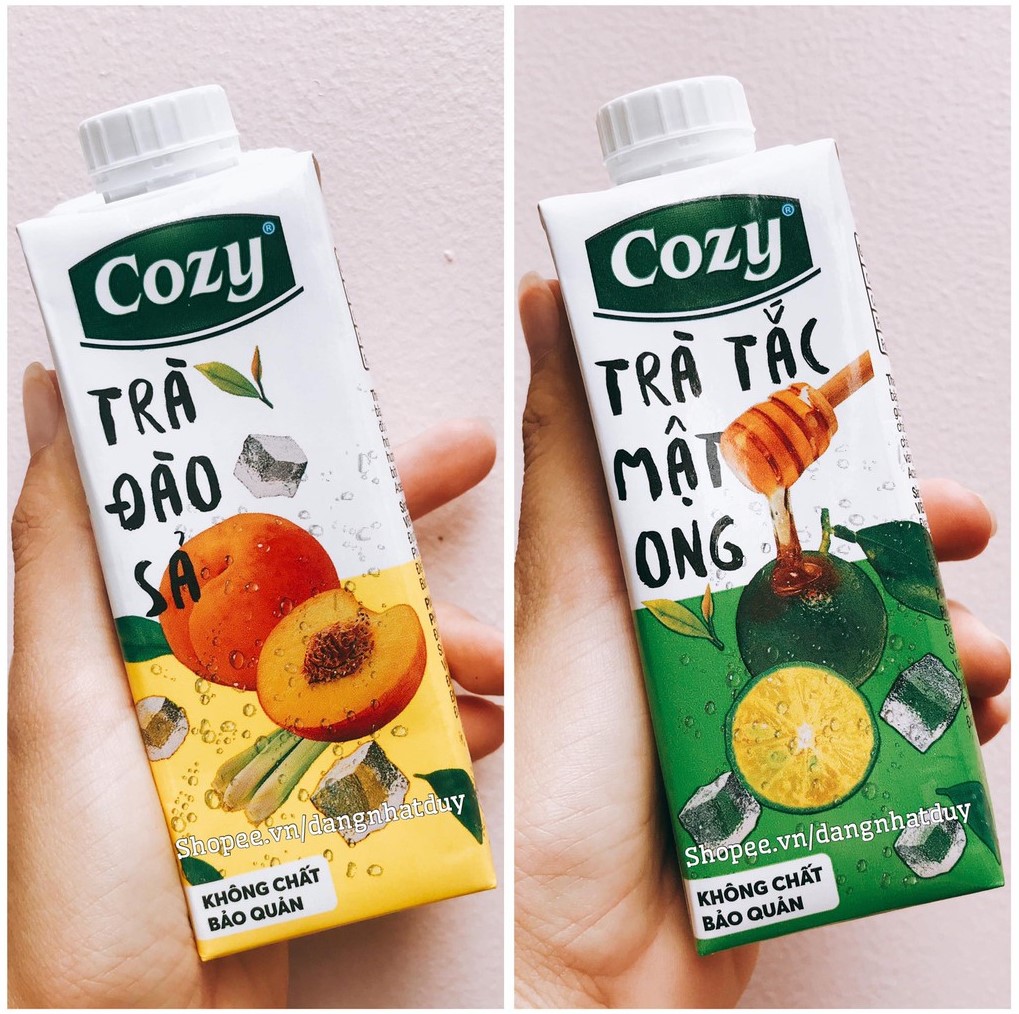 {1 LỐC 4 Hộp} Trà Cozy Trái Cây 3 vị Đào sả/ Tắc mật ong/ Vải