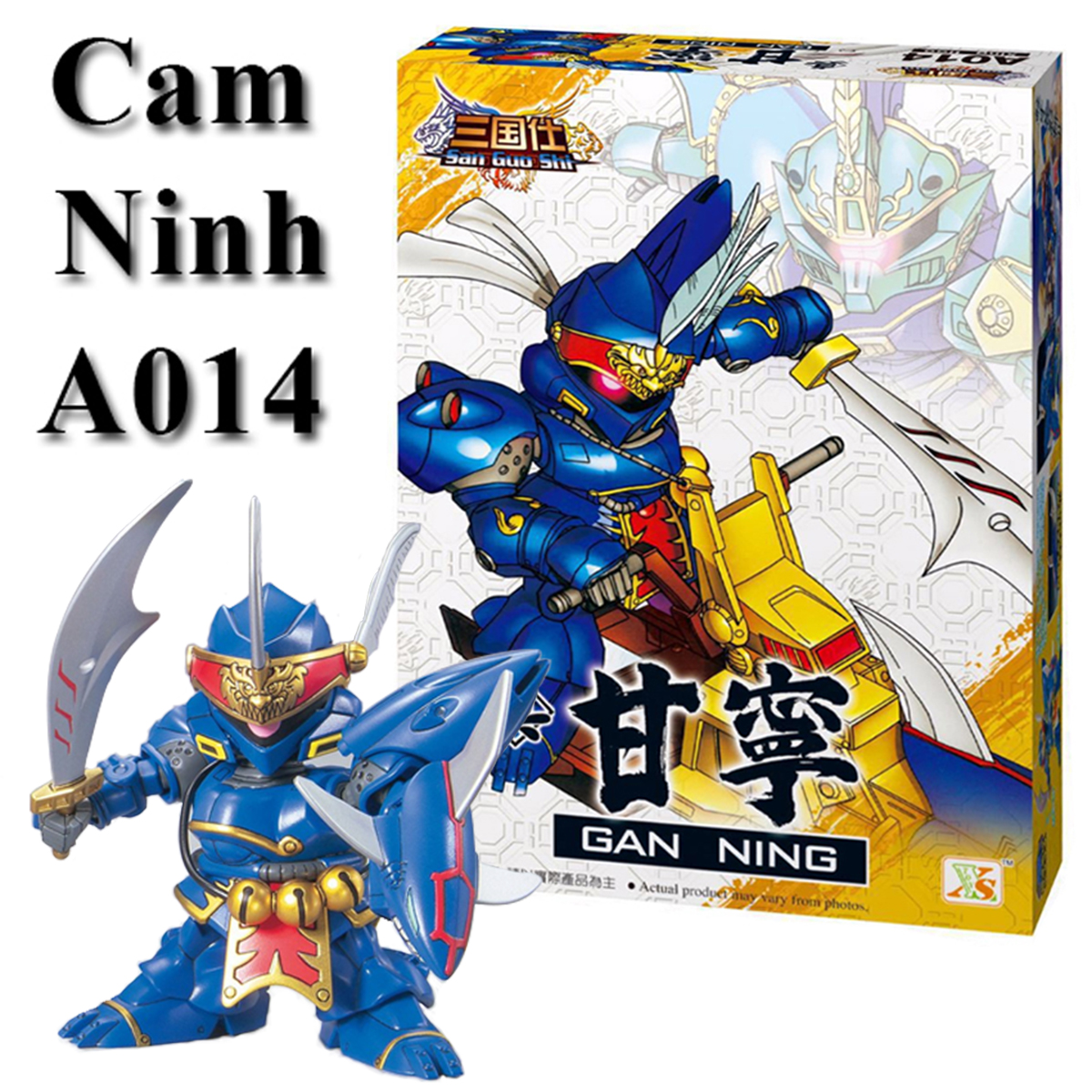 Đồ chơi lắp ráp theo mẫu A014 tướng Cam Ninh - bộ ghép hình dán decal sd Gundam Tam Quốc giá rẻ Anime The Three Kingdoms giá rẻ đẹp dưới 100k New4all