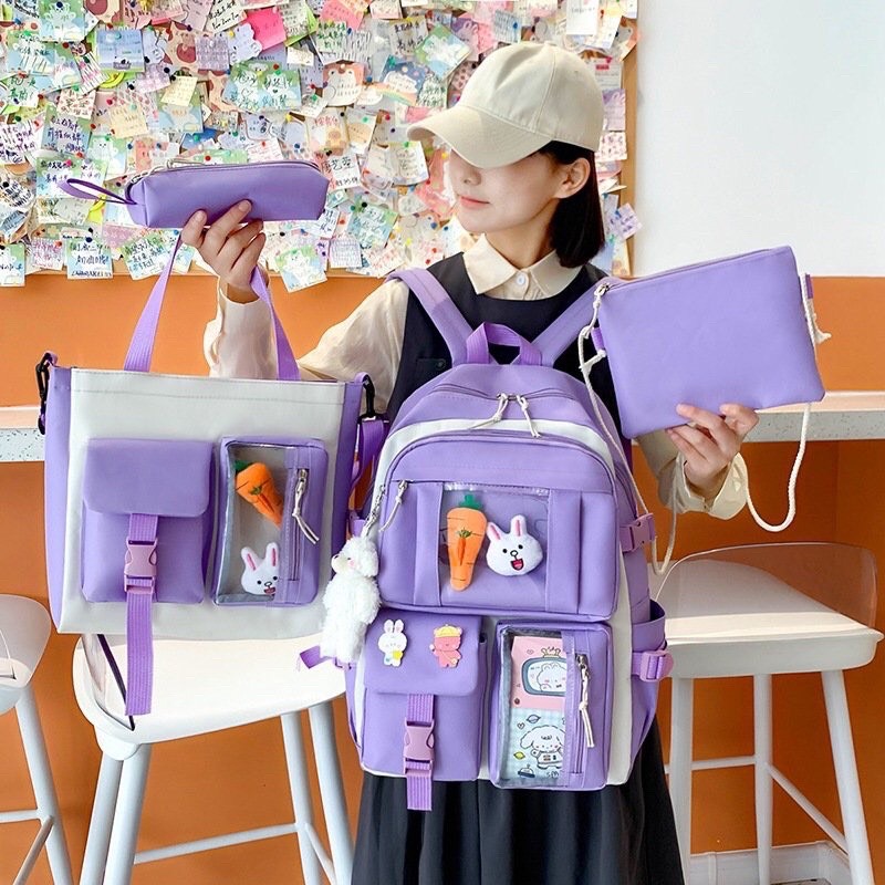 Balo 4 món thời trang sinh viên học sinh - Kiếng XUXU