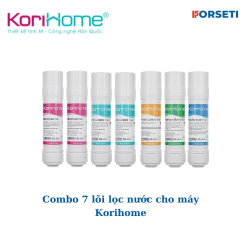 Combo 7 lõi lọc nước ( 2sed, 2pre, 1post, 1nano, 1 hydrogen) cho máy Korihome