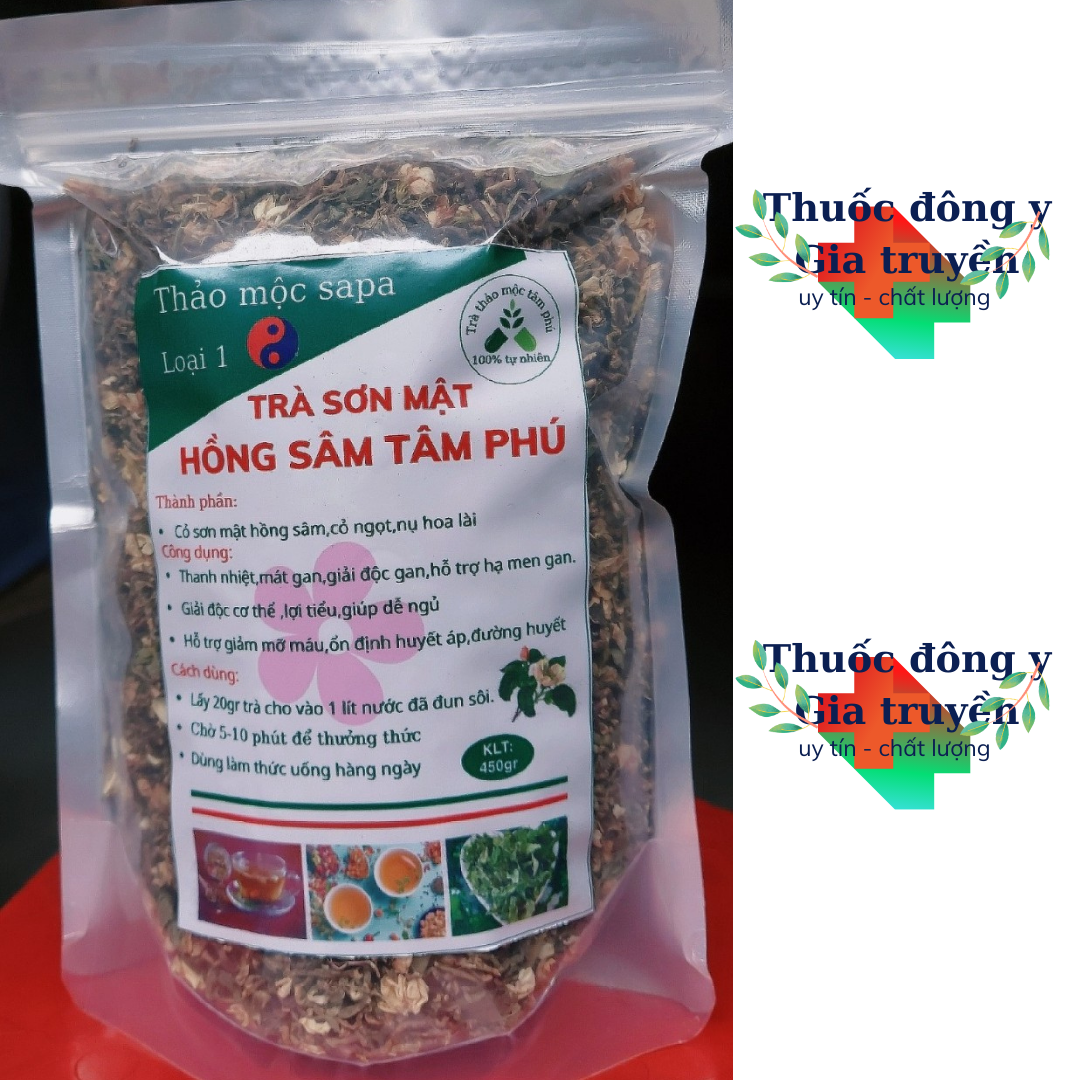 Trà khô Sơn mật Hồng sâm Tâm Phú Thảo mộc Sapa Khô sạch thơm không chất bảo quản