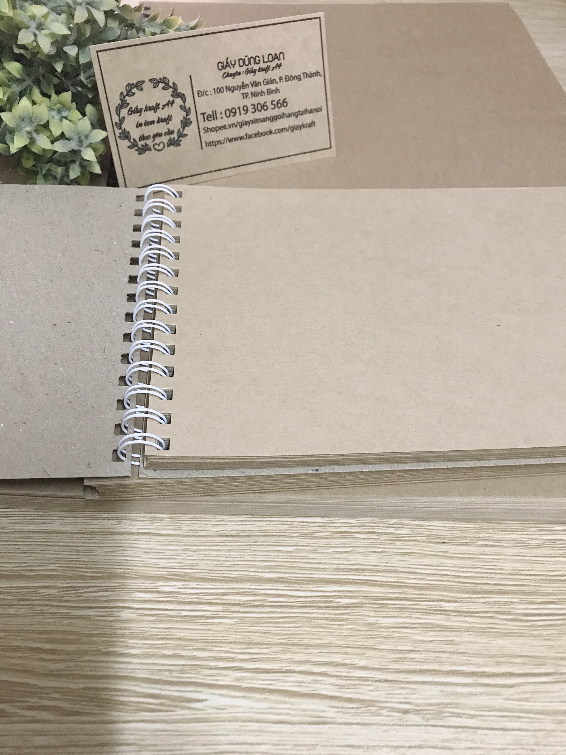 Sổ tay lò xo Kraft trơn - A5 Ruột sổ định lượng 100 gsm