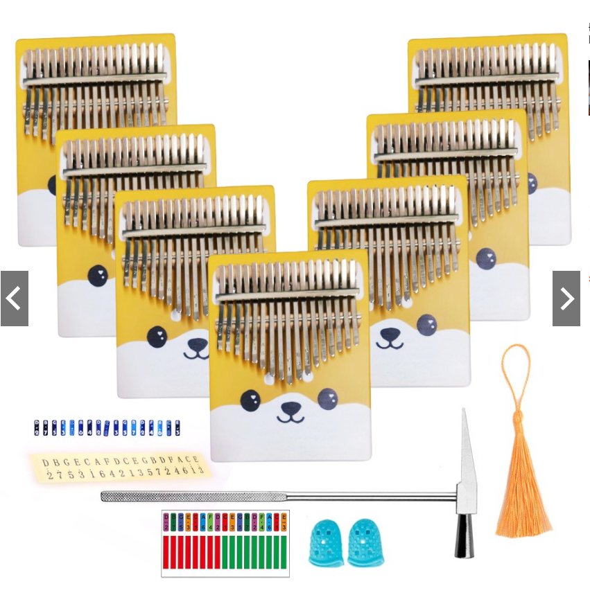 Đàn kalimba Tonic gỗ mai nguyên khối loại 17 phím hình Chó Corgi TONIC-NKM-01 Hàng chính hãng