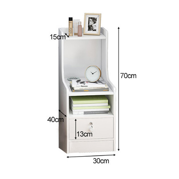 Tủ kê đầu giường, Kệ để đầu giường, Kệ trang điểm nhiều ngăn kích thước 30x70x40cm, tủ làm từ gỗ chống thấm không sợ mốt mọt
