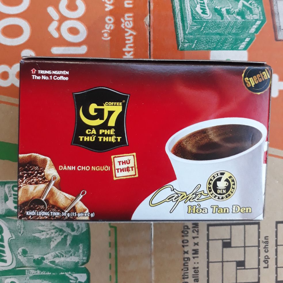 [HCM]CÀ PHÊ G7 HÒA TAN ĐEN - HỘP 15 GÓI 2GR