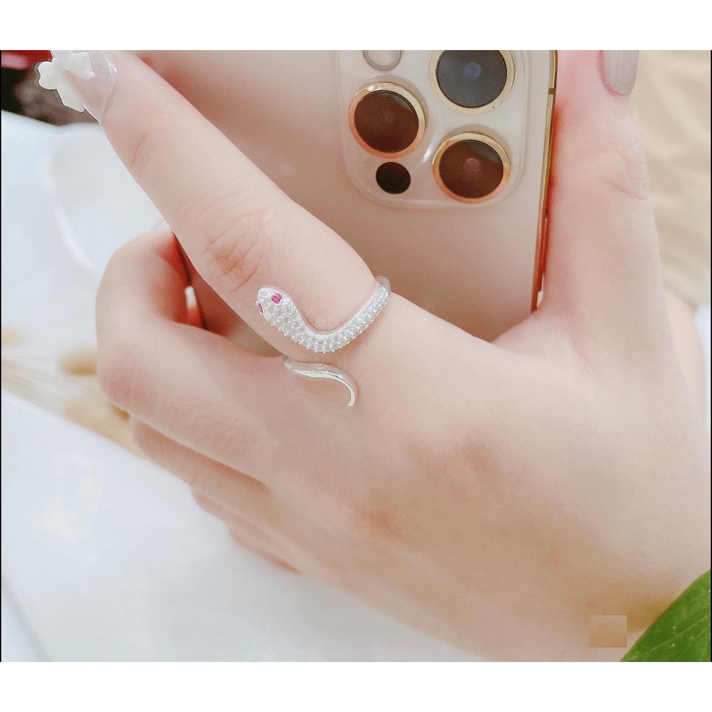 Nhẫn nữ - nhẫn rắn chuẩn bạc ta nhỏ xinh - Thanh bạc