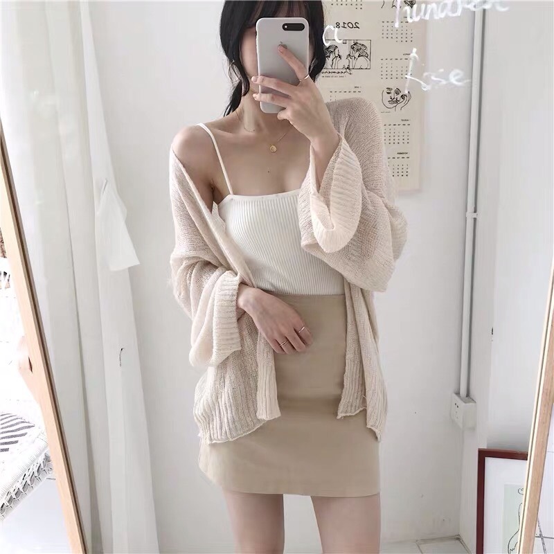 Áo cadigan len mỏng phong cách hàn quốc