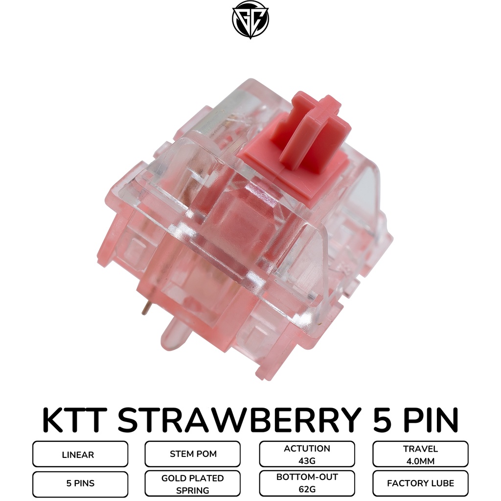 Ktt strawberry 5 pin - switch ktt dâu bản mới 5 chân dùng cho bàn phím cơ