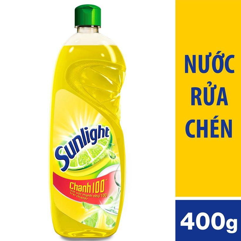Combo 2 Chai Nước rửa bát Sunlight Chanh chai 400ml