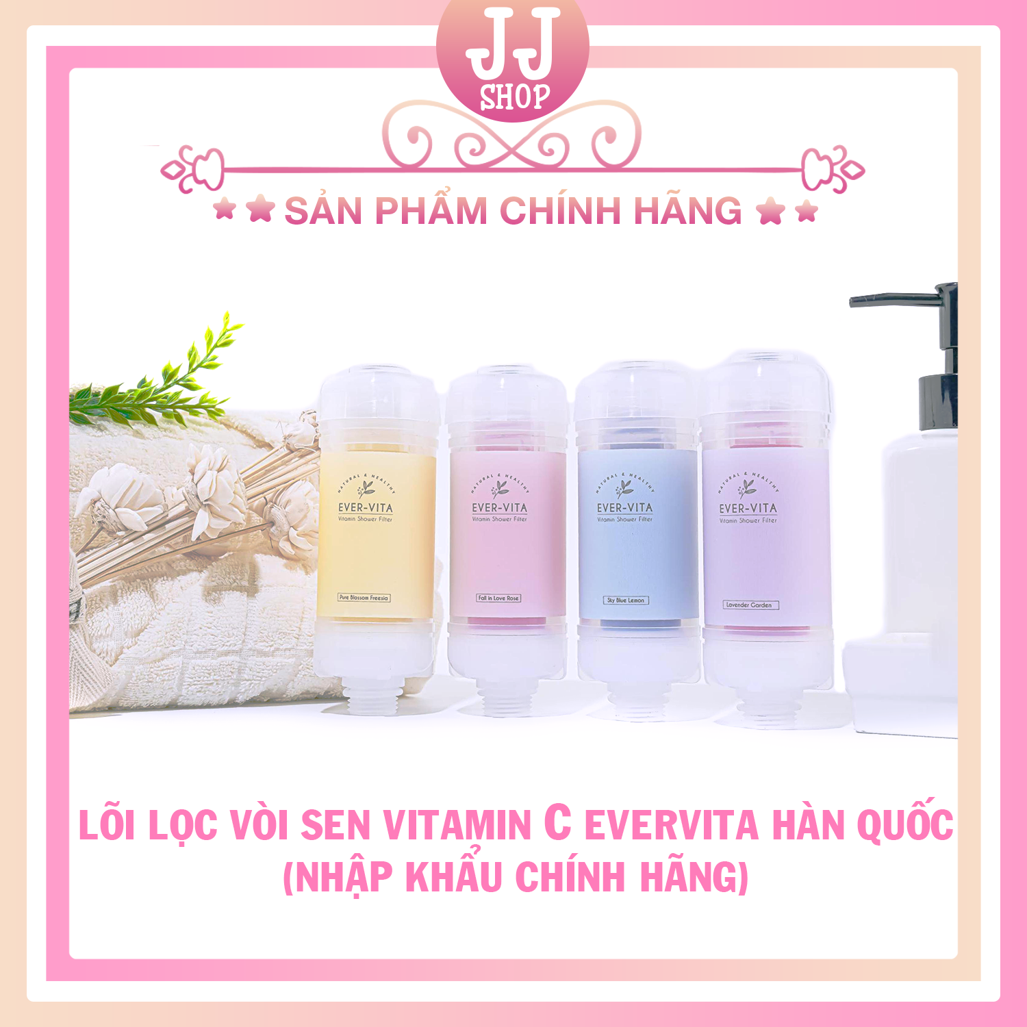 LÕI LỌC NƯỚC VÒI SEN VITAMIN C CÓ HƯƠNG THƠM EVERVITA HÀN QUỐC