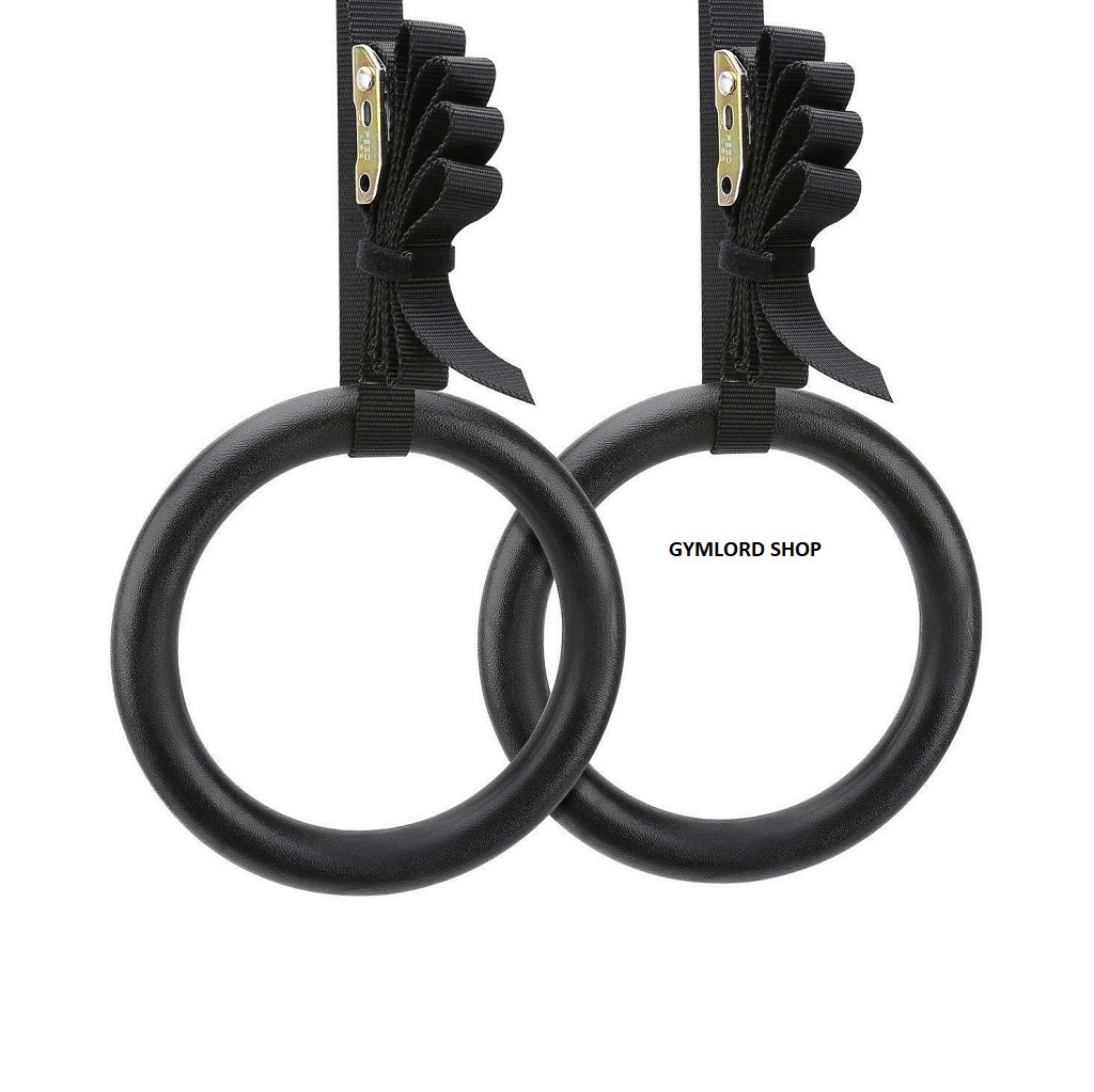 Vòng treo xà Gymnastic Rings hỗ trợ tập luyện gym thể hình (Ảnh thật)