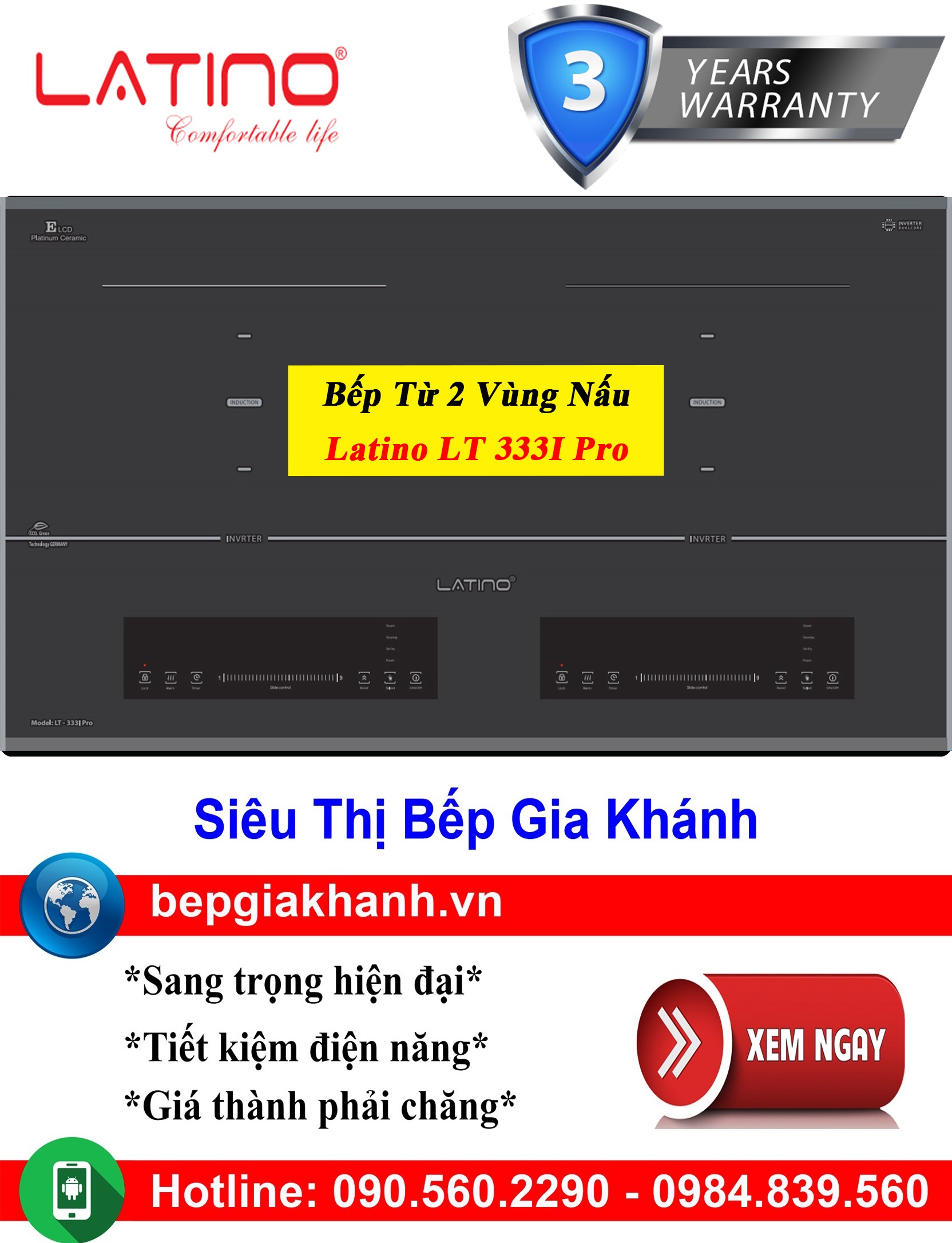 [HCM]Bếp từ đôi Latino LT 333I Pro, bếp từ, bếp điện từ, bếp từ đôi, bếp điện từ đôi, bếp từ giá rẻ, bếp điện từ giá rẻ, bếp từ đơn, bep tu don, bep tu