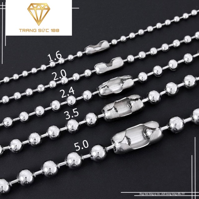 [HCM]Dây chuyền inox nam bi tròn DN01 sản phẩm như hình đảm bảo chất lượng hoàn toàn tốt hợp thời trang sang trọng quý phái