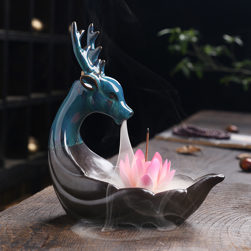 Thác khói trầm hương, đế đốt trầm hương, trầm hương xông nhà,đèn decor phòng khách, BOHA - B6012