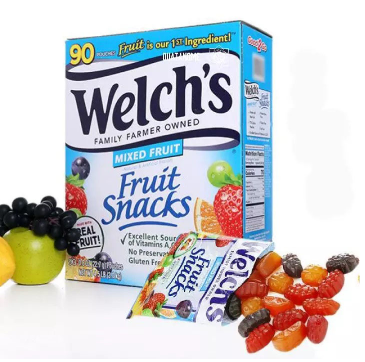 Kẹo dẻo trái cây tự nhiên Wel.ch's Mixed Fruit Snacks của Mỹ mỗi gói 22.7gr