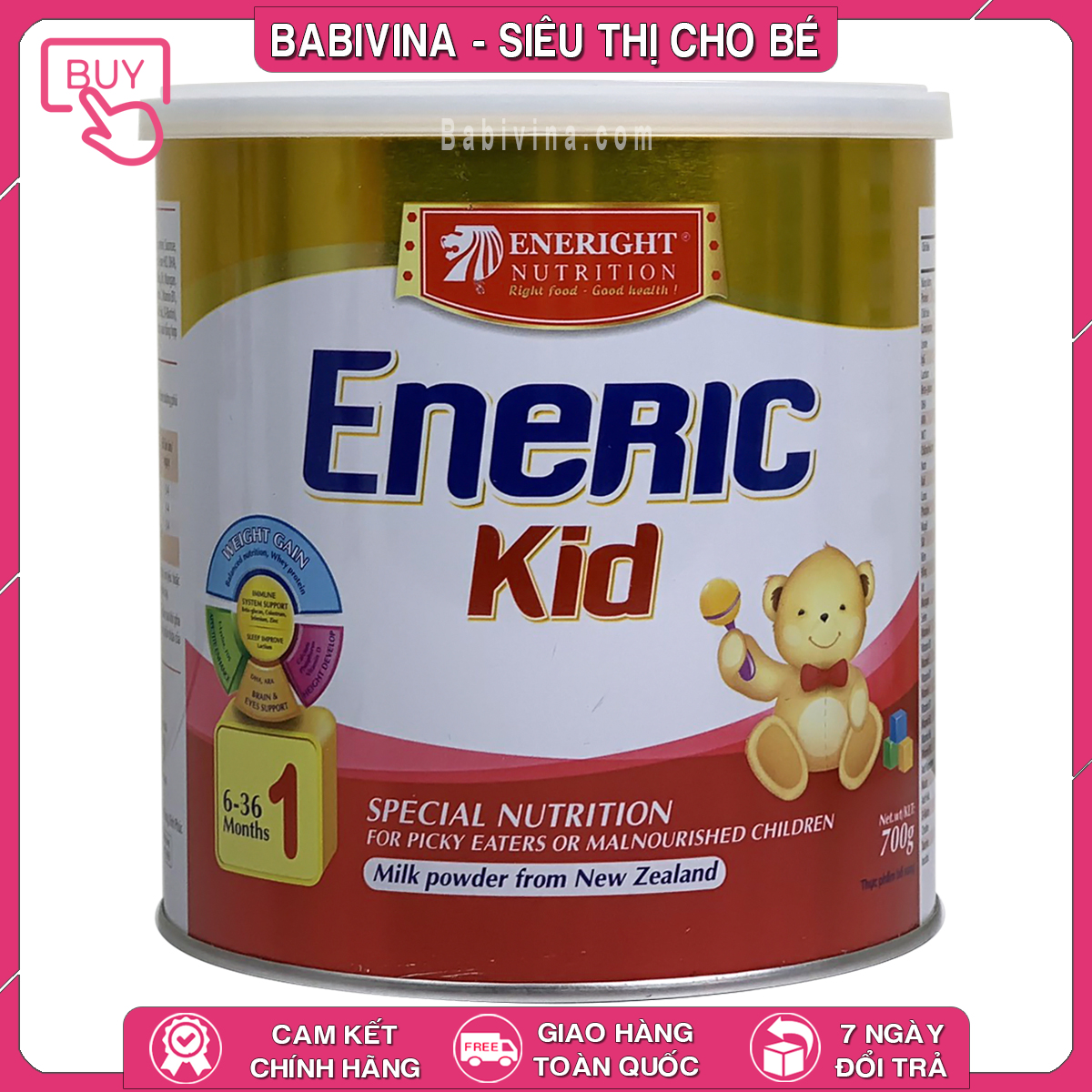 Sữa eneric kid 1 700g | dinh dưỡng cho trẻ 6-36 tháng biếng ăn, chậm lớn, suy dinh dưỡng, thấp còi
