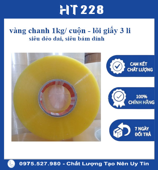 Băng dính loại 1kg/cuộn cây 3cuộn/ 3kg - 3 màu trong lõi giấy mỏng 3 mm - Băng dính dán thùng