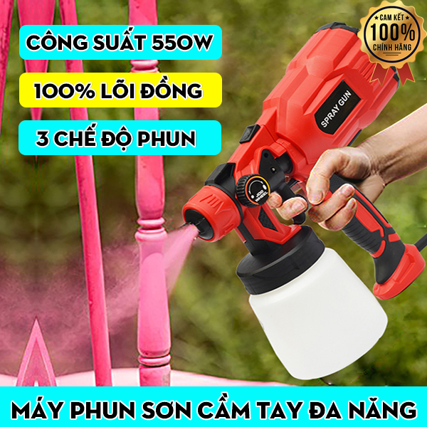 [LOẠI KHỎE - SIÊU BỀN] - MÁY PHUN SƠN CẦM TAY CAO CẤP SPRAY RUN 550W - BÌNH 800ML - ĐẦU PHUN ĐA HƯỚNG - ĐỘNG CƠ MẠNH MẼ