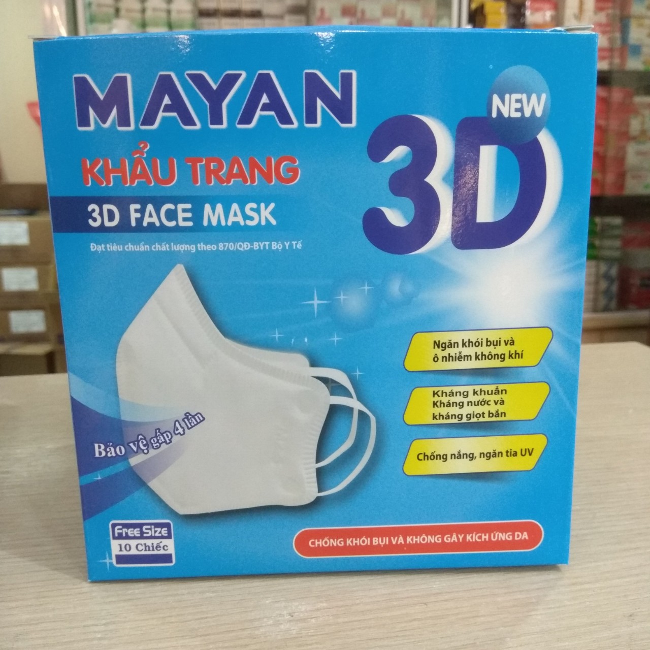 Khẩu Trang Mayan 3D Mask  Gói 10 Cái - dành cho người lớn - giao màu ngẫu nhiên