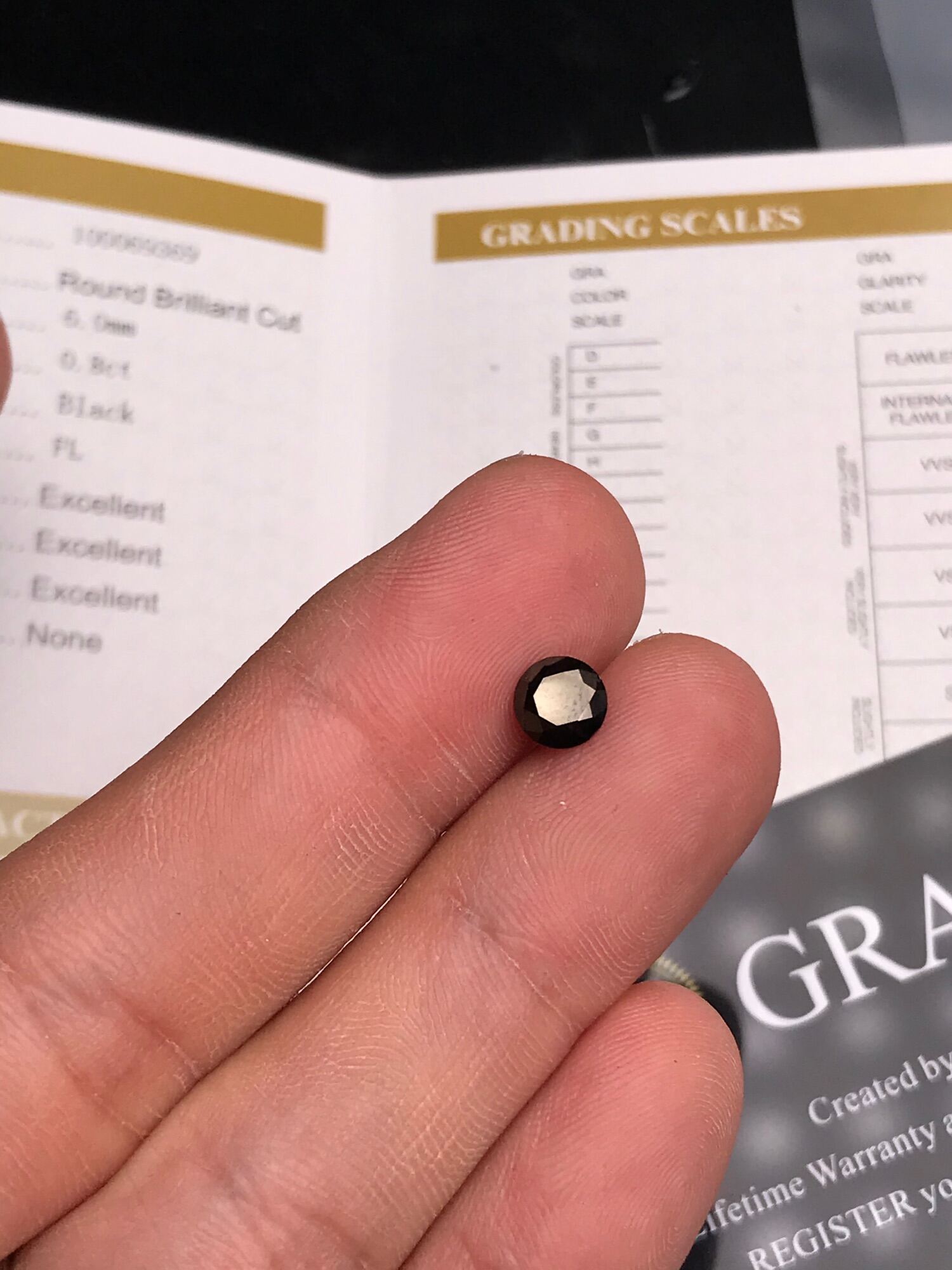 [FreeshipMAX] Kim cương nhân tạo / xoàn mỹ móianite đen  tặng kèm giấy kiểm định GRA