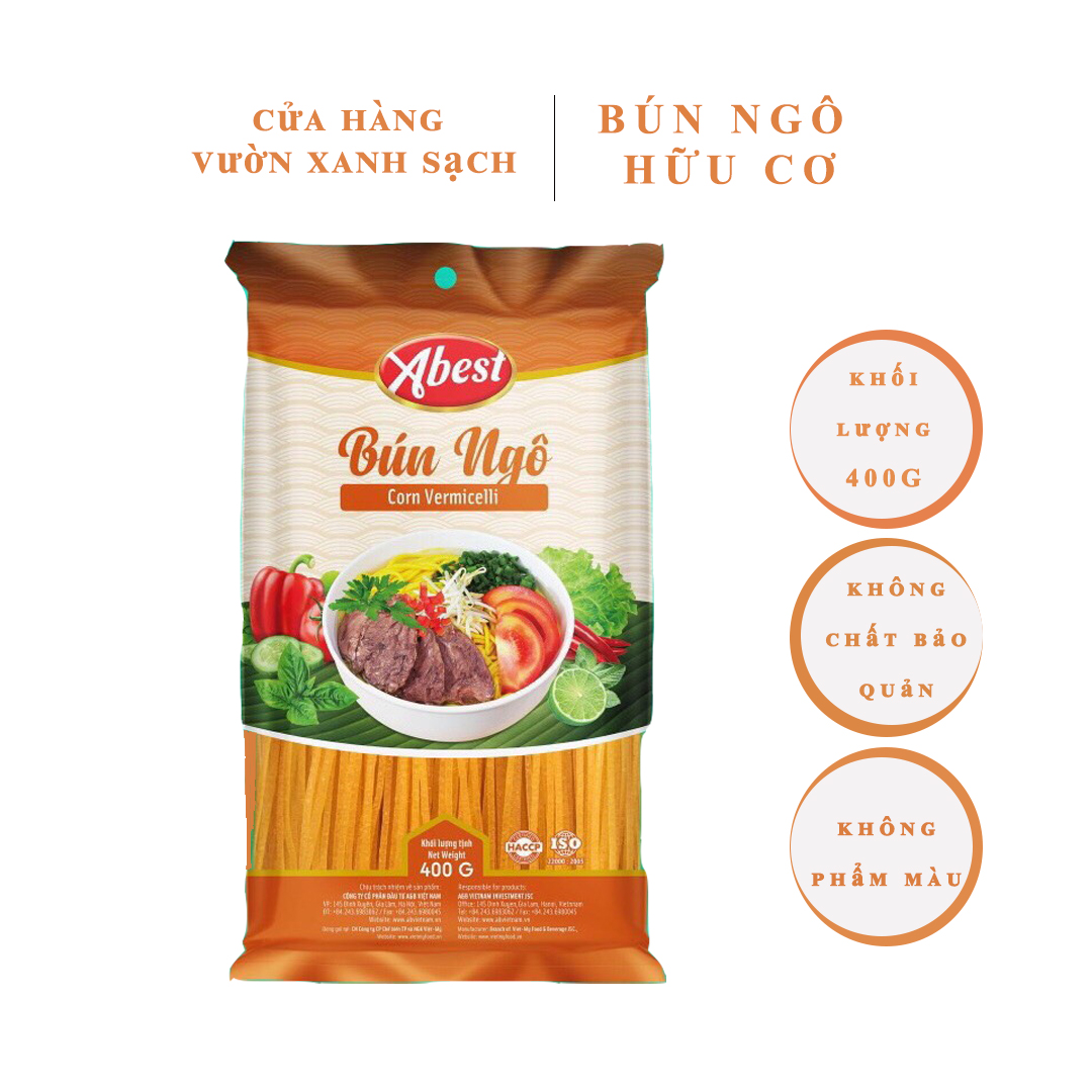 Bún khô Ngô Abest/400G/Bún tươi hữu cơ/Không chất bảo quản/Không phụ gia thực phẩm/Hàng xuất khẩu