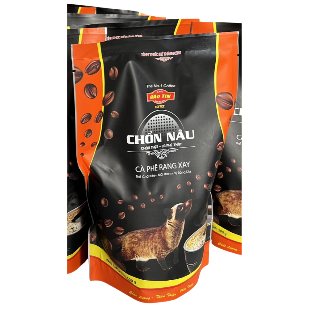 Cà Phê Chồn Nâu - cà phê robusta - 500gr - Bảo Tín Coffee - Rang xay pha phin nguyên chất