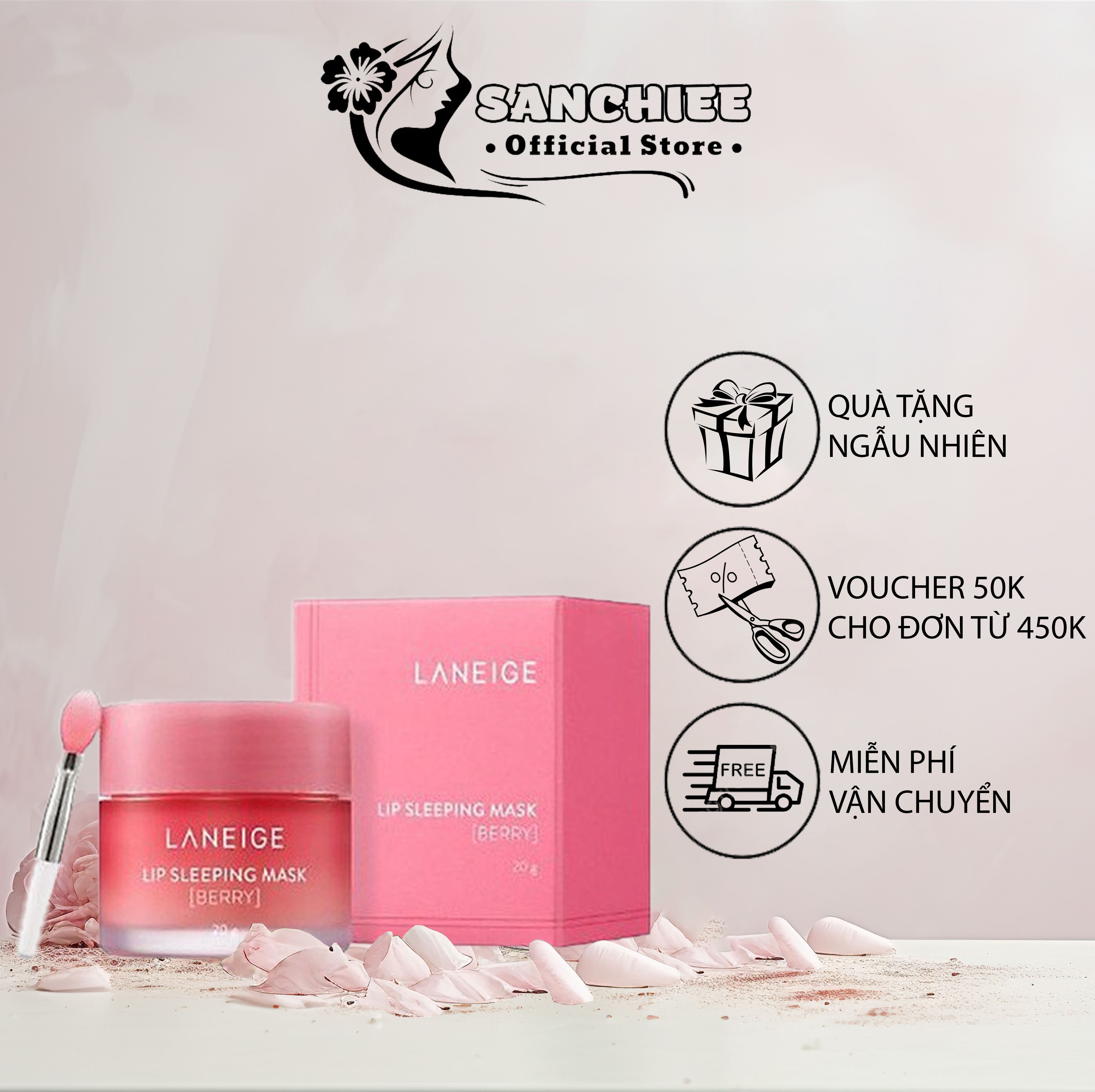 Mặt nạ ủ môi LANEIGE mini Hàn Quốc Chính Hãng Sleeping Mask 3g. Giúp đôi môi hồng mịn màng
