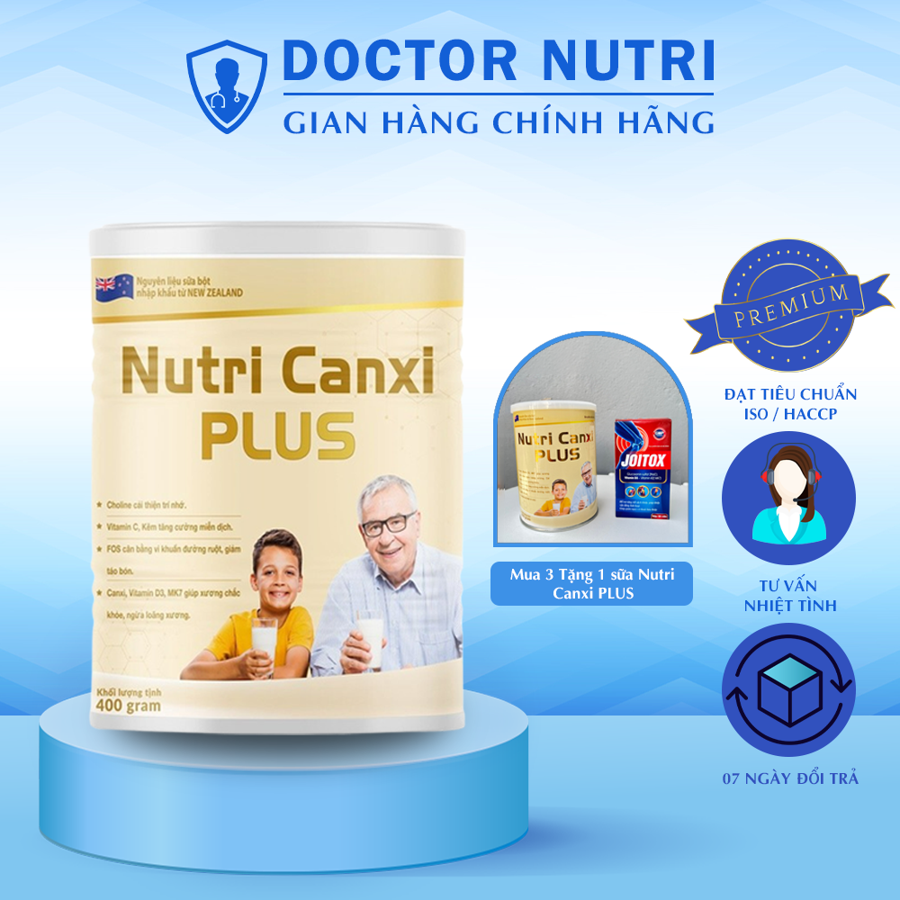 sữa bột NUTRI CANXI PLUS sữa canxi cho người già trẻ em bổ sung dinh dưỡng hỗ trợ xương khớp, giảm t