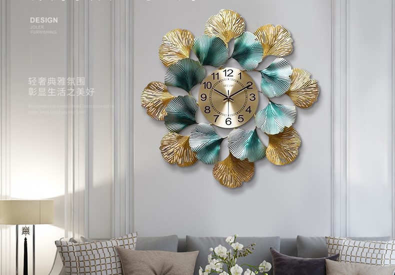 Đồng hồ trang trí,Đồng Hồ Treo Tường Phù Điêu lá tròn 590 Dùng làm quà tặng tân gia , khách sạn , phòng khách rất đẹp và sang trọng cho phòng khách rộng và đẹp(lá tròn)