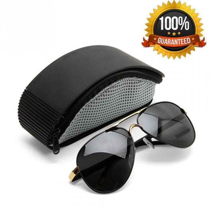 Kính mát nam cao cấp + kèm hộp oval và khăn lau -