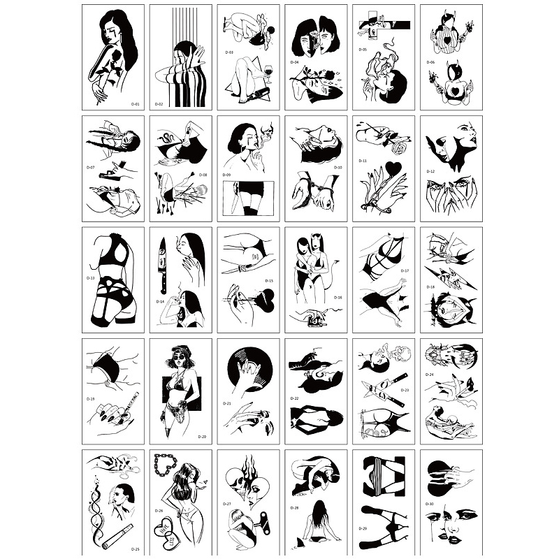 Hình xăm dán set 30 miếng dán xăm nam nữ đẹp dán tay chân dán trên người hinh xam dan tattoo cute dễ xóa dễ sử dụng VHN1652