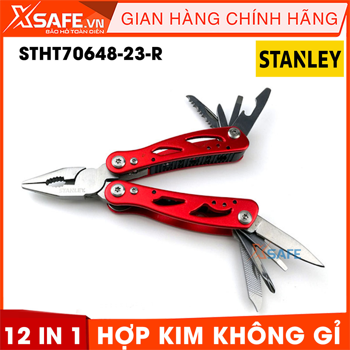 Kềm xếp đa năng 12 in 1 STANLEY STHT70648-23-R hợp kim cao cấp không gỉ. Kềm đa năng Stanley được thiết kế nhỏ gọn tiện lợi, bộ dụng cụ đa năng dùng trong gia đình hoặc dã ngoại