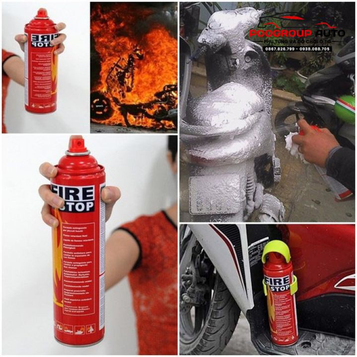 Bình chữa cháy mini 500ml để xe hơi poogroup