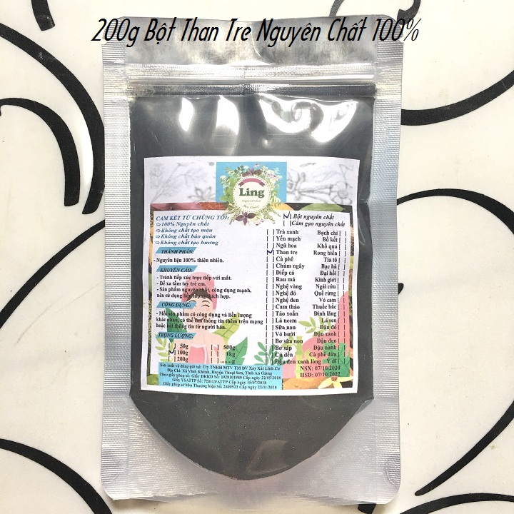 Bột Than tre 100g-200g có giấy VSATTP và ĐKKD nguyên chất thiên nhiên 100% dùng để đắp mặt đa công dụng
