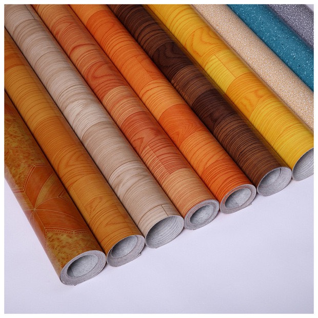 Thảm simili - cuộn tròn 1mx1m thảm nhựa trải sàn vân gỗ dày 0.5mm