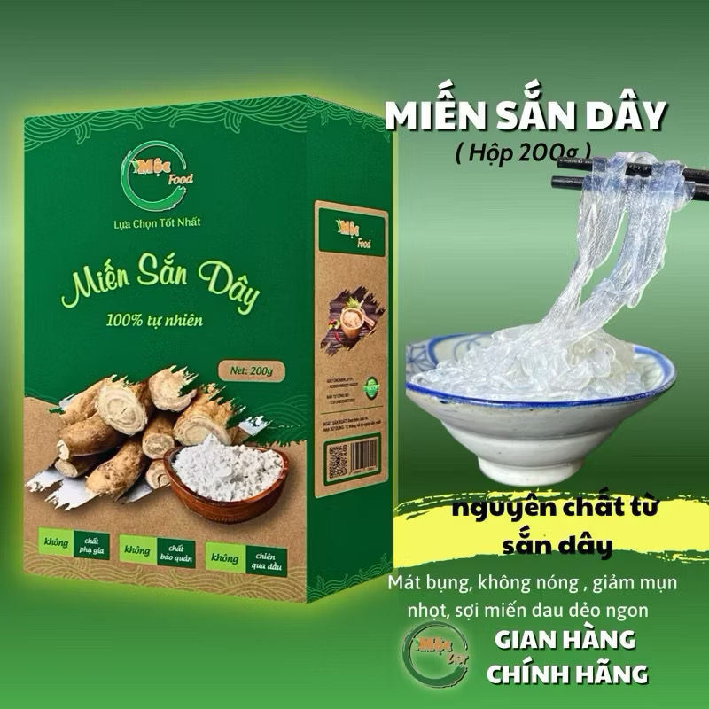 MIẾN SẮN DÂY MỘC VIỆT FOOD, HỘP 200GR - 100% từ thiên nhiên, không chất bảo quản.