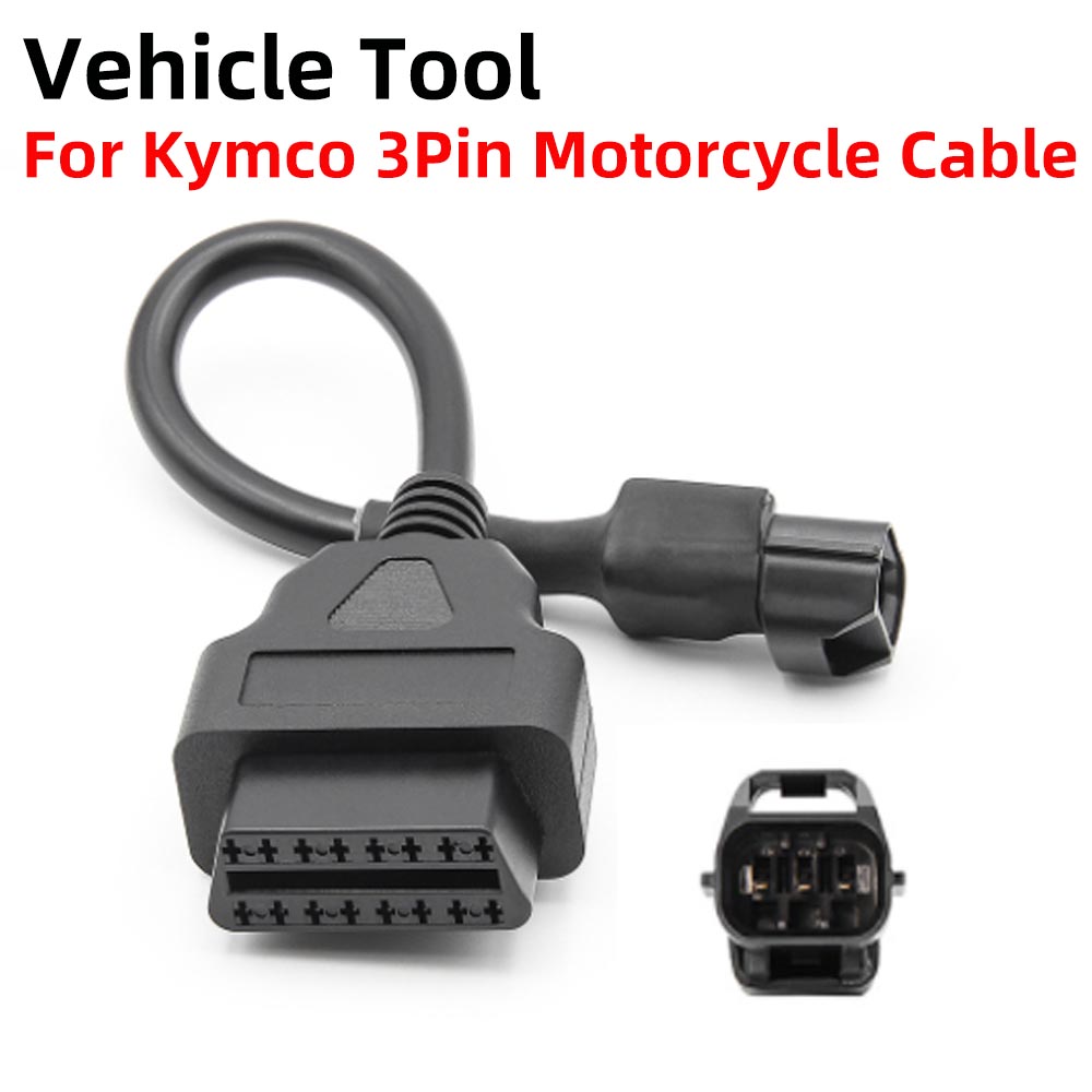 Adapter cho Kymco 3 pin xe máy cáp OBD OBD2 chẩn đoán Cáp OBDII 16PIN đến 3 Pin cho Kymco xe máy chuyển đổi kết nối