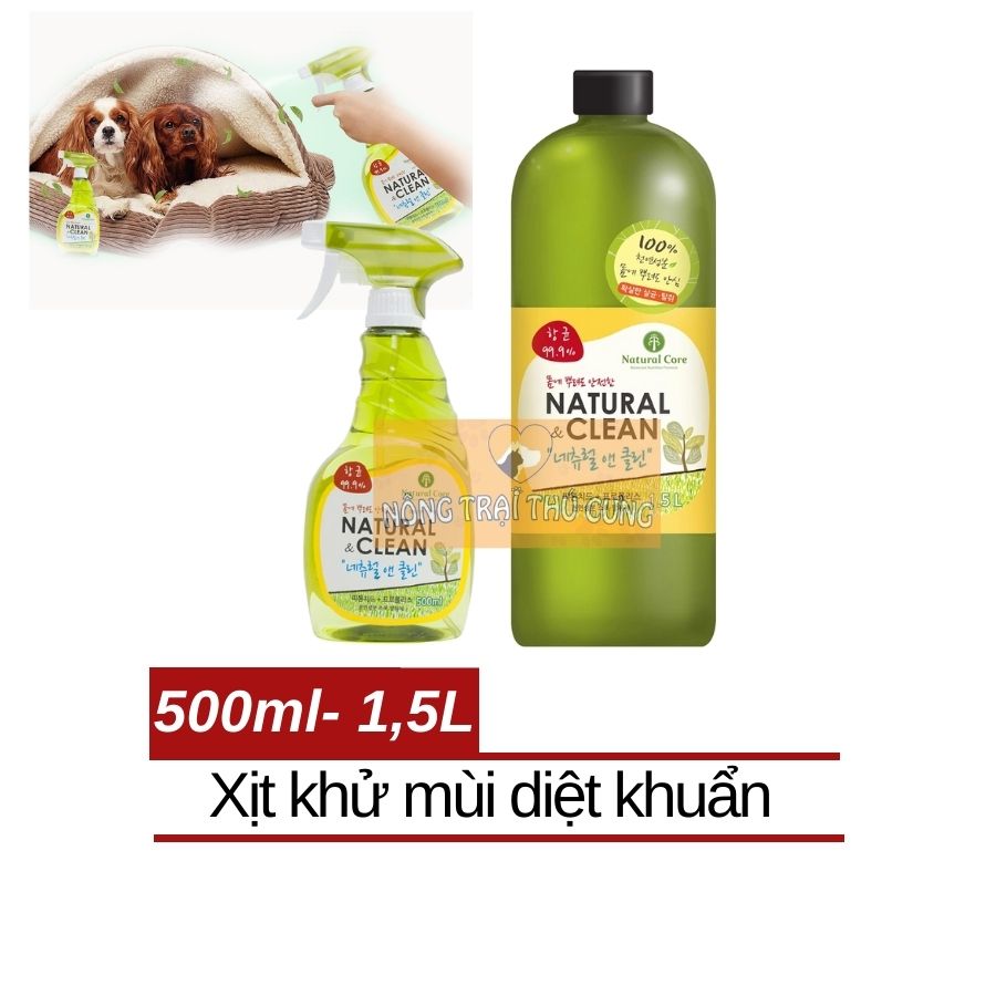 Xịt khử mùi diệt khuẩn môi trường cho chó mèo natural clean -
