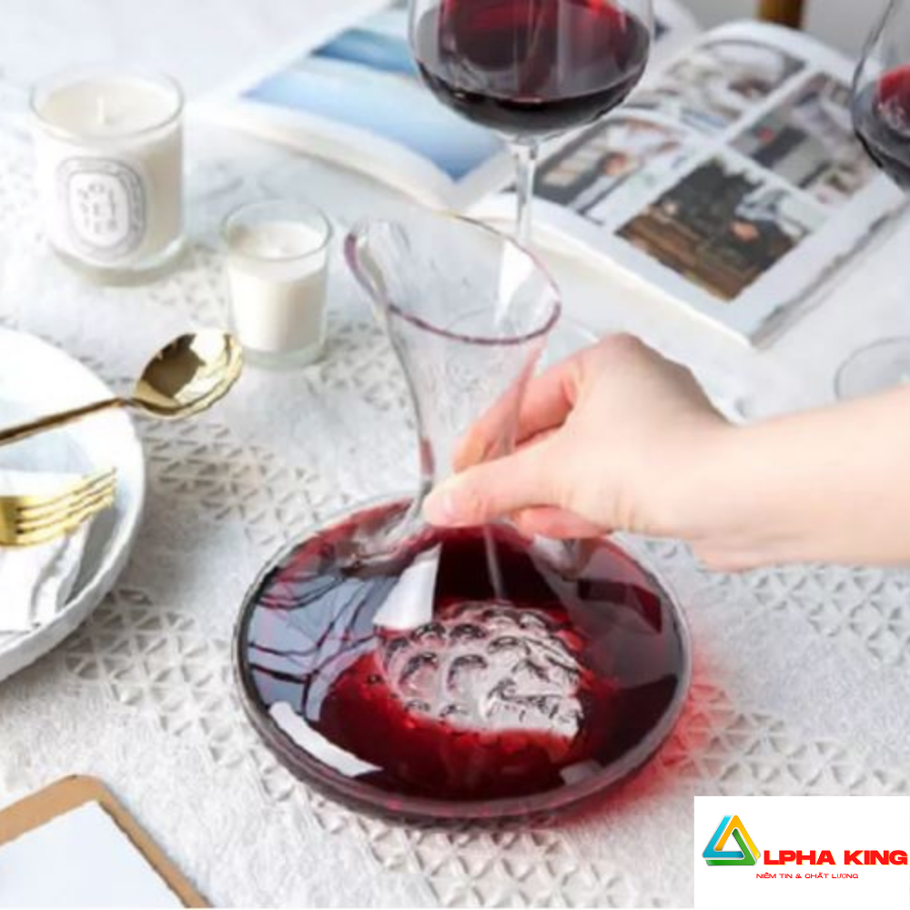 Bình decanter 1500ml - bình thủy tinh cao cấp hình bầu trong suốt – sang trọng - alpha king shop