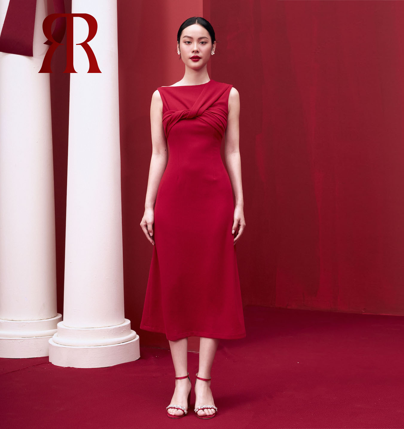 Rập - đầm không tay thân suông ôm eo - xmas 02