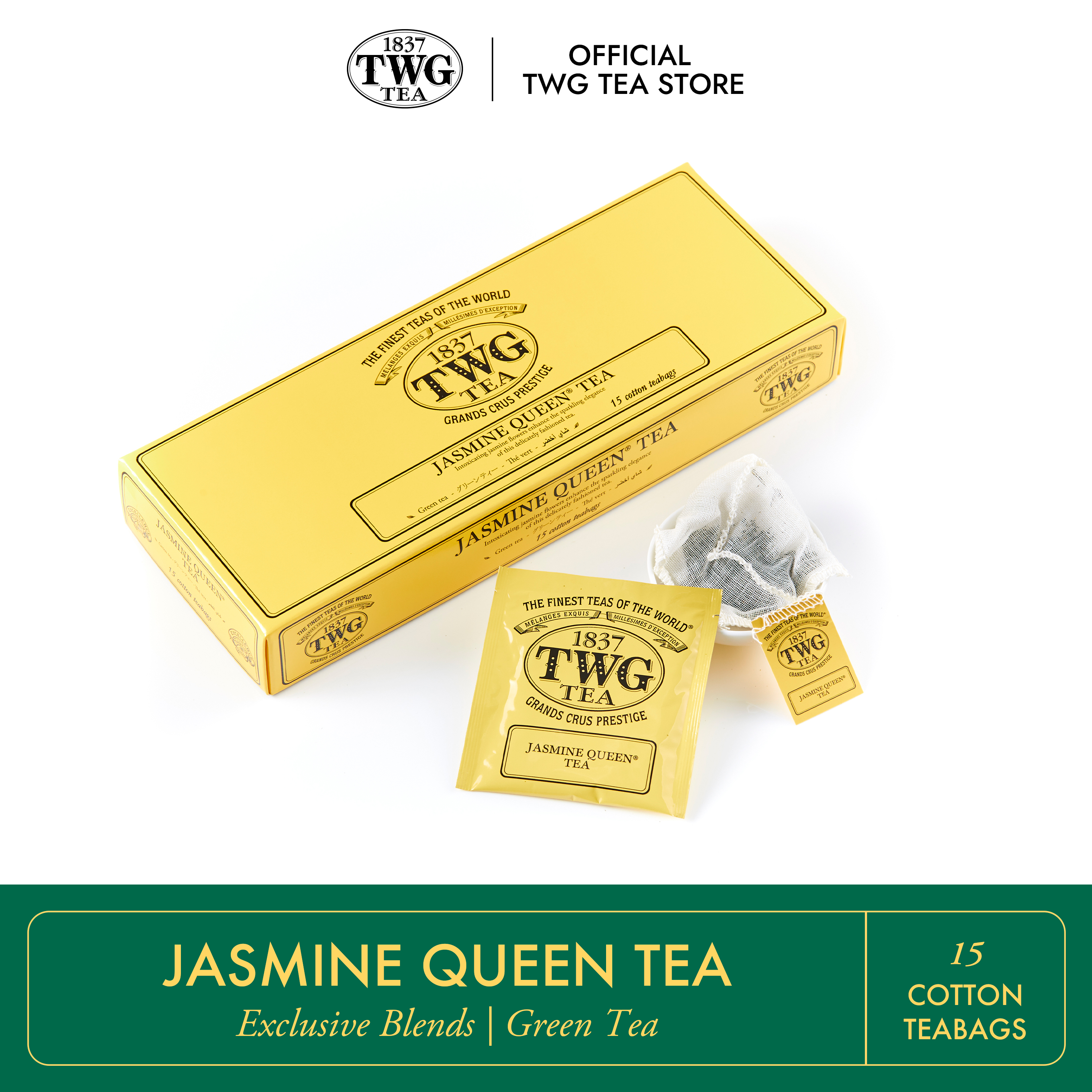 Trà TWG Tea - Jasmine Queen Tea (2.5g x 15 túi lọc) | Trà Xanh