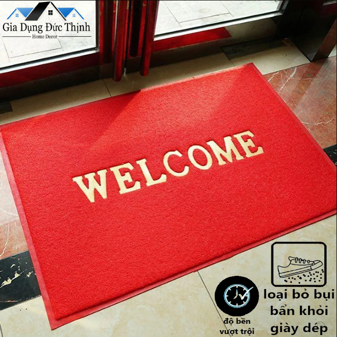 Thảm chùi chân nhựa welcome 80x120cm. Thảm trải sàn chống trơn.