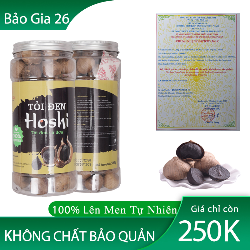 Tỏi Đen Cô Đơn Hoshi VIP [500g/hộp] - Sang trọng, lịch sự