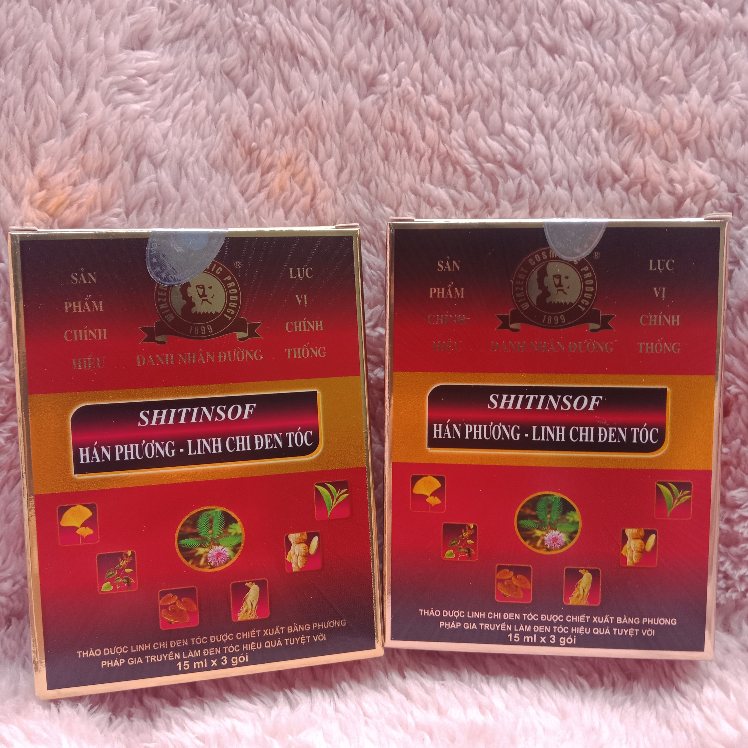 Combo 2 hộp Dầu gội SHITINSOF Hán Phương Linh Chi Đen Tóc