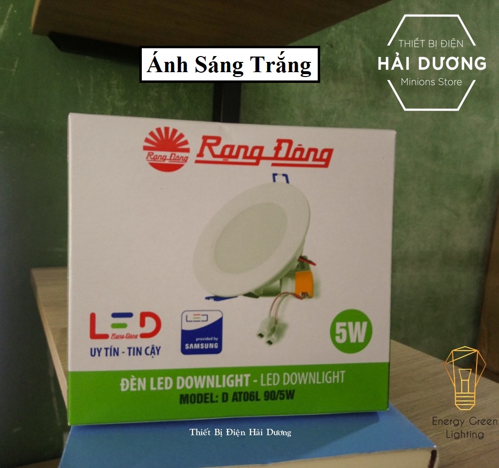 Đèn downlight rạng đông led âm trần d at06l 90/5w - bảo hành 24 tháng