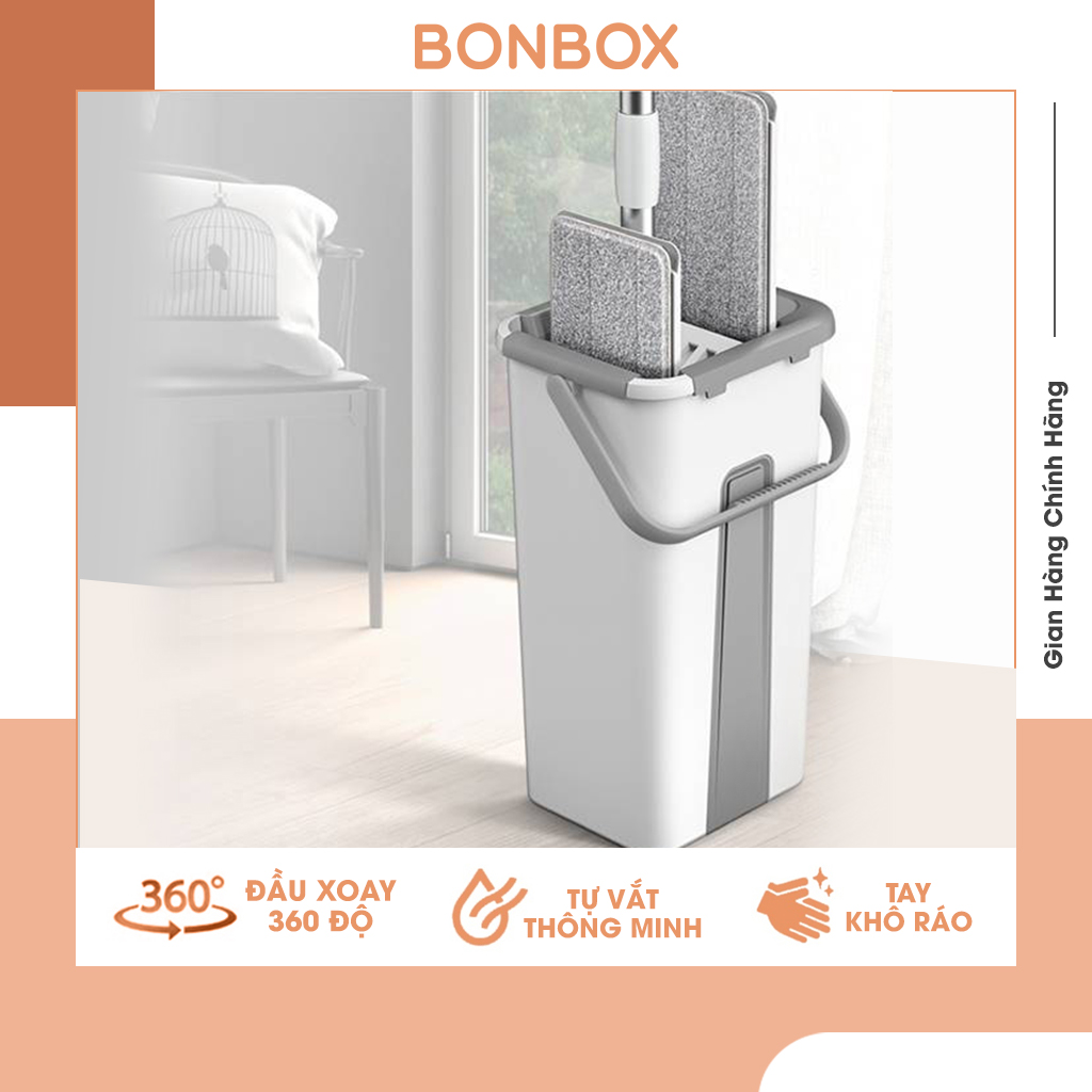 Cây lau nhà tự vắt thông minh BONBOX BCT702 xoay 360 độ kèm thùng tự vắt 2