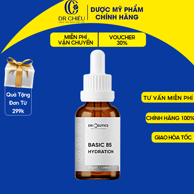 Tinh chất b5 basic hydration 5% drceutics cho da dầu mụn - serum b5 cấp ẩm phục hồi da drceutics