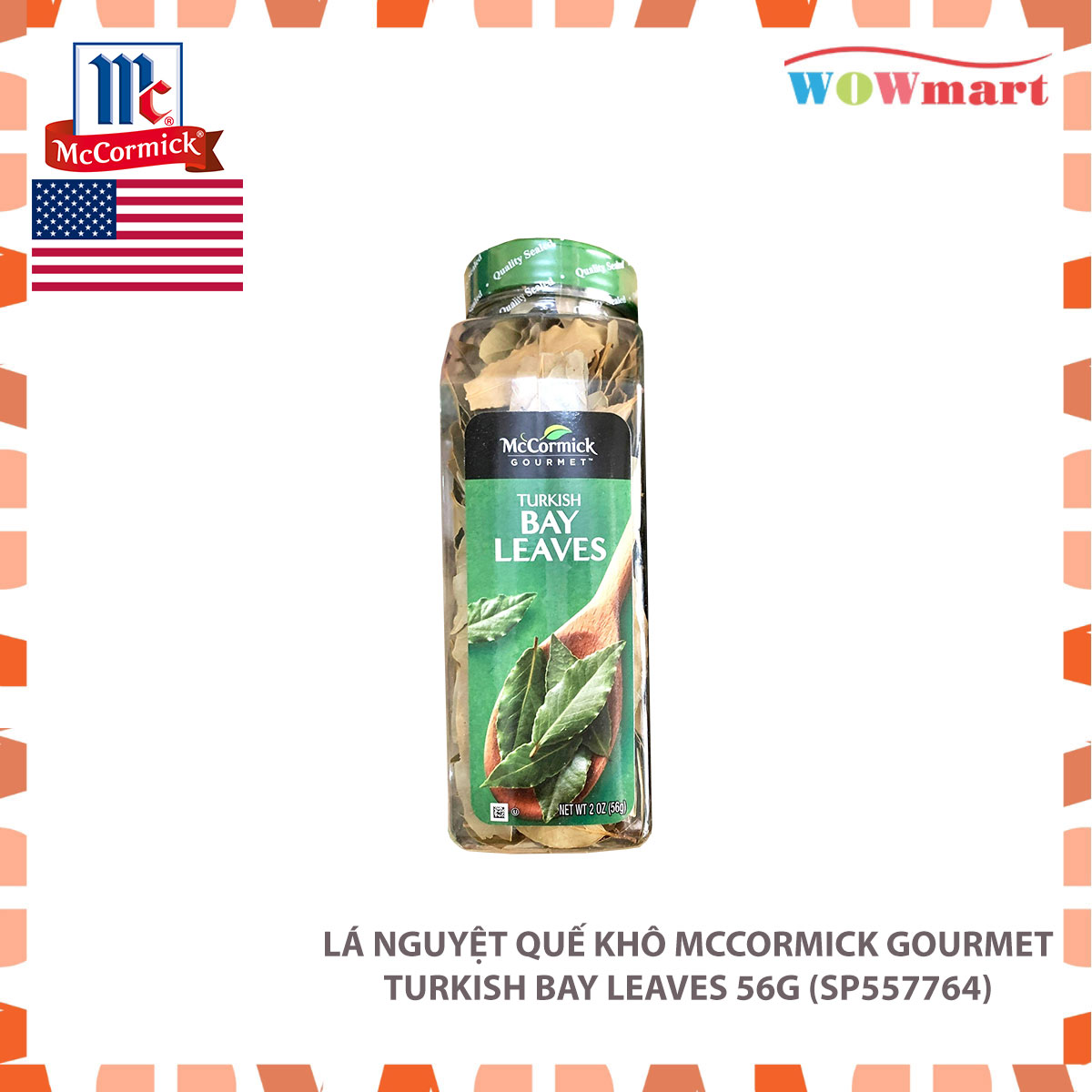 Lá nguyệt quế khô McCormick Gourmet Turkish Bay Leaves 56g